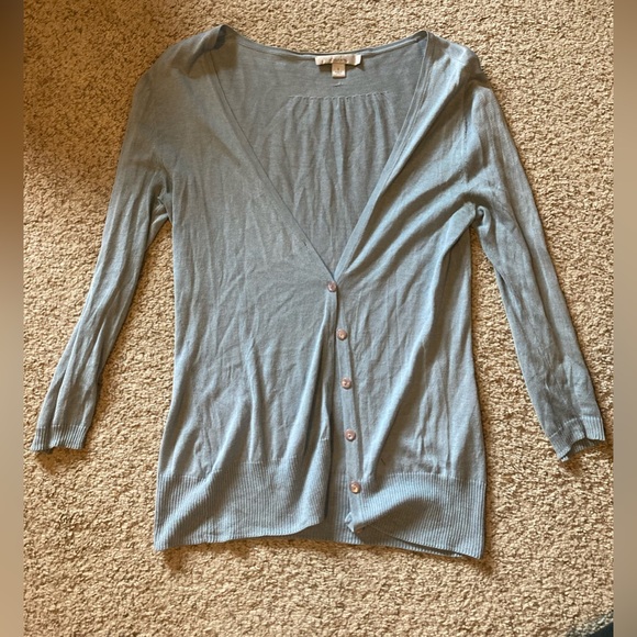 Sweaters - Cashmere blend blue cardigan